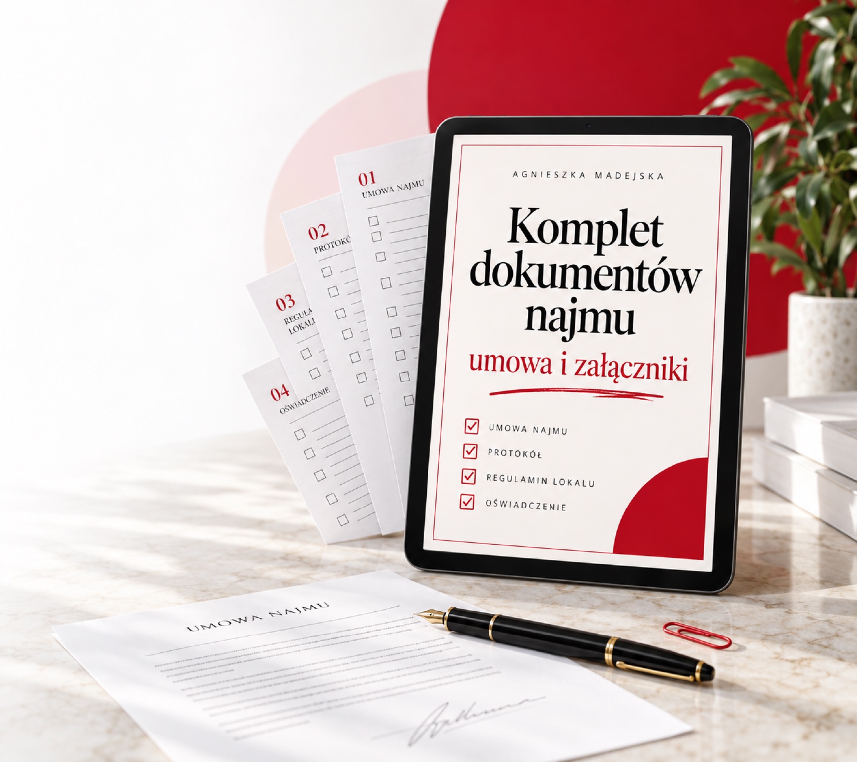 Komplet dokumentów najmu: umowa i załączniki