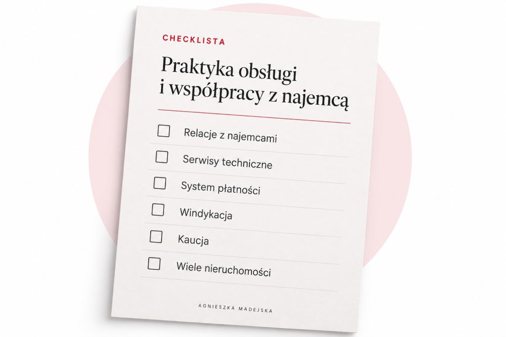 Praktyka obsługi i współpracy z najemcą: przykładowa strona z checklistą